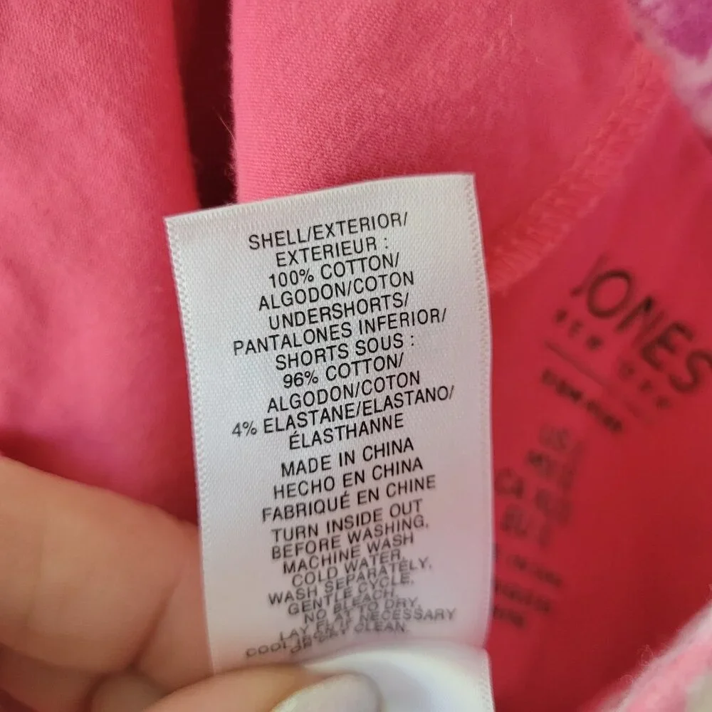 Jones New York XL Pink Floral Skort Cotton Pull On Elastic Waist FLO309XE